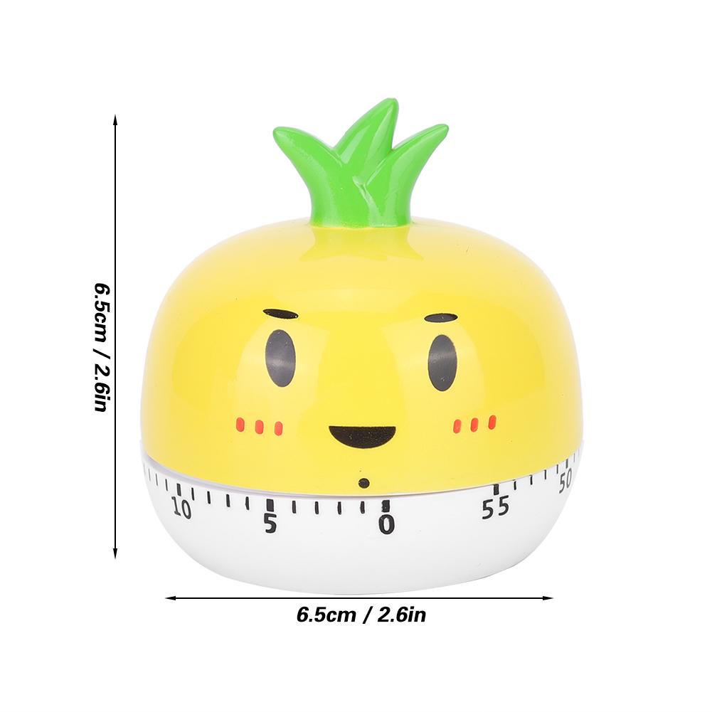 Cartoon Mechanical Manual Kitchen Cooking Timer Alarm Reminder Timepiece Countdown ToolYellow