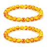 Women'S Women Gift Natural 8/10Mm Bangle Resin Stretch Bead Round Elastic Bracelet