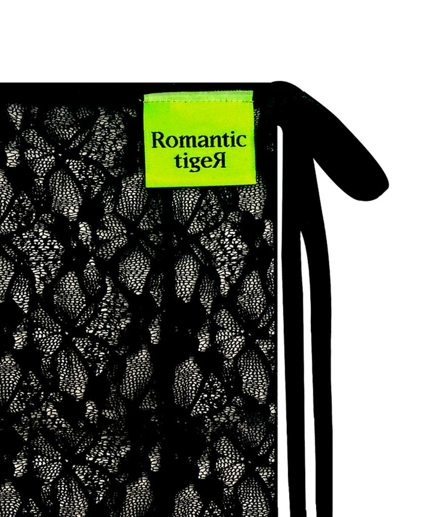 Lomaentigtaigeo Lace Tied Ribbon Knee High Stockings (Black)