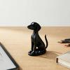 3D Printed Geometric Dog Sculpture Modern Minimalist Desk Decor Matte Black & White