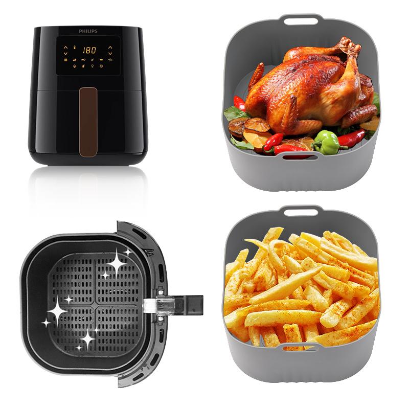 2pcs Silicone Air Fryer Baking Pan with Philips HD9252 HD9200 HD9255 Model Airfryers Gift Home Kitchen Accessories Easy To Clean