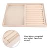 Jewelry Display Tray Bracelet Ring Earring Necklace Holder Storage Plate Case (Beige Flannel)