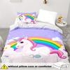 Einhorn-Thema Bettbezug-Set - 2/3-teilig, Weich Bequem Atmungsaktiv, Regenbogen Einhorn Druck Bettwäsche-Set, Fantasy Tierdruck