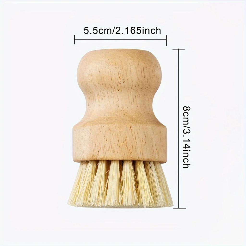 1PC-Kitchen Cleaning Brush Wooden Dish Brush with Natural Sisal and Coconut Durable Portable Eco Friendly Zero Waste