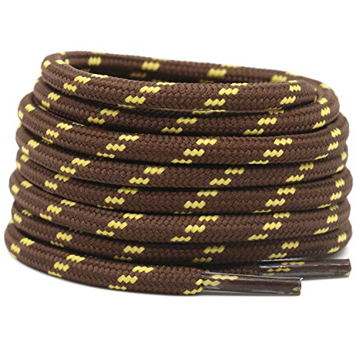 2 Pairs Work Boots Shoe Laces Diameter 4.5mm Heavy Duty Hiking Shoelaces for Men Women Round German Training Shoelace