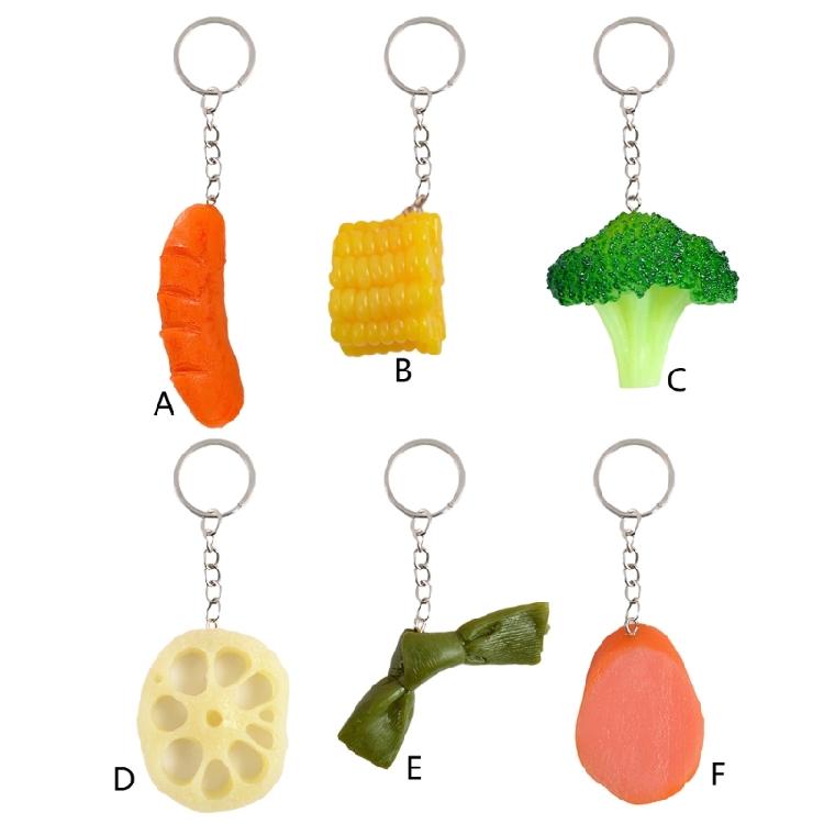 4 Pcs Simulation Food Keychain Decorative Keychain Hot Dog Pendant Hanging Ornaments Bag Charm Decorations Car Key Chain