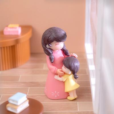 1Pc Miniatures Figurines Mother'S Day Mother And Daughter Figure Doll Micro Landscape Diy Home Desktop Decoration Ornaments