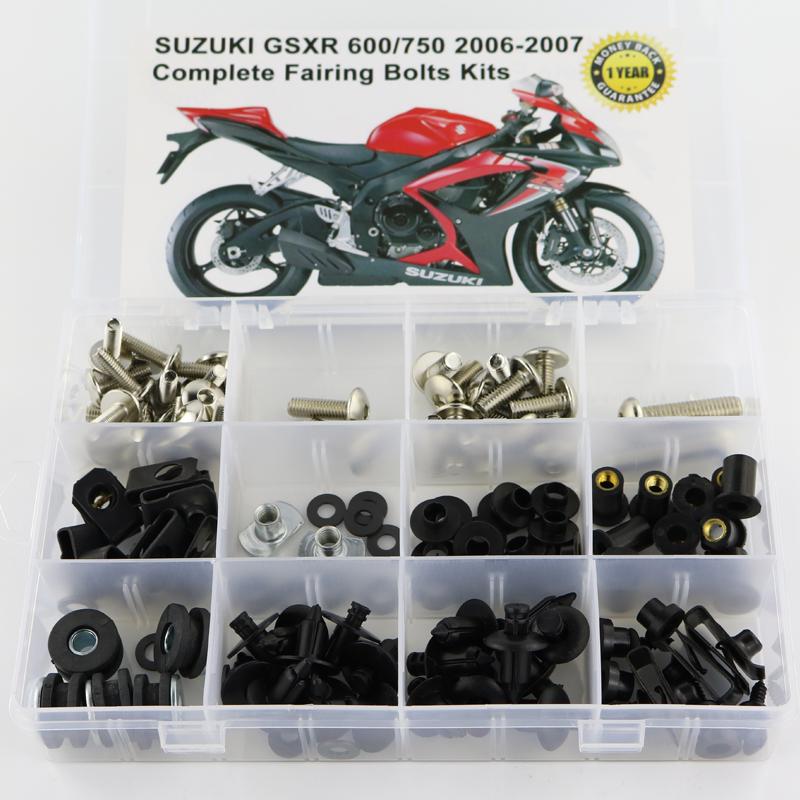 Fit For Suzuki GSXR600 GSXR750 GSX-R600 750 GSXR 600 750 2006 2007 Complete Full Fairing Bolts Kit Fairing Clips Screws Steel