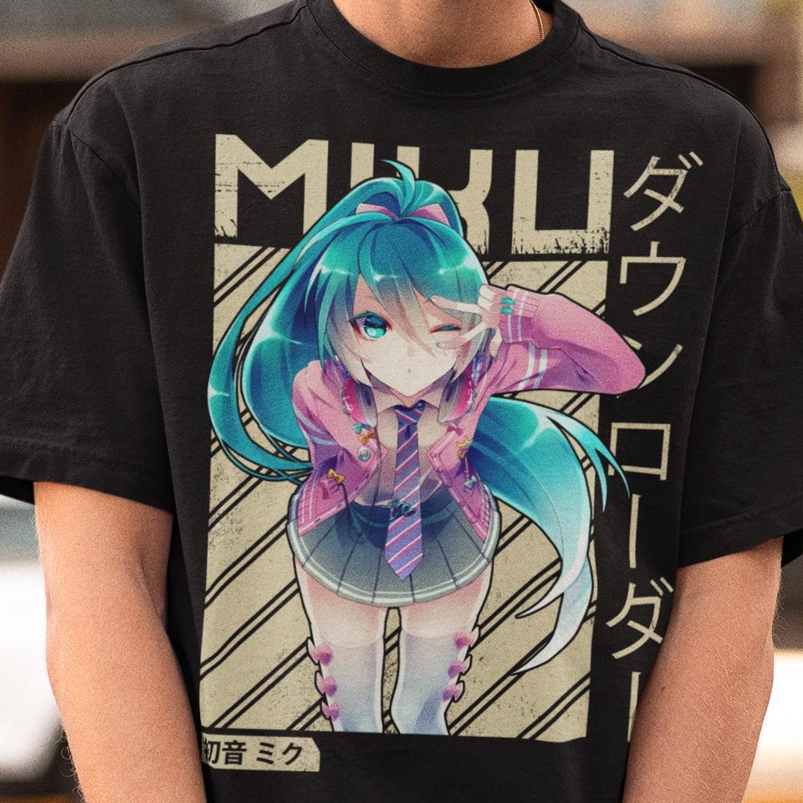Hatsune Miku Shirt – Vocaloid Anime Tshirt,Hatsune Tee L