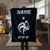 Custom Name,France National Football Team Printed Flannel Blanket, Soft Throw for Bedroom Sofa, Washable, Christmas Present, Great Gift.