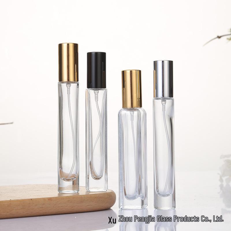 Compact Transparent Glass Perfume Decanting and Spray Bottle