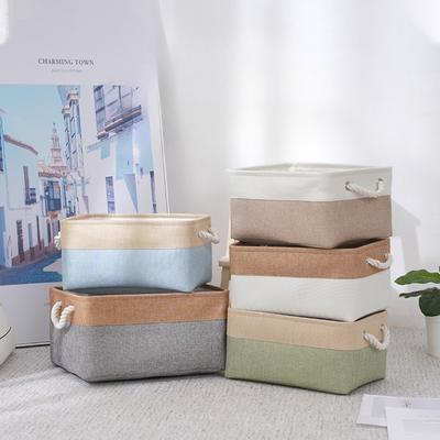 Aufbewahrungsbox für Kleidung, Handheld-Aufbewahrungsbox für verschiedene Dinge, zweifarbig, Desktop-Organizer-Korb, Haushalts-Garderoben-Organizer