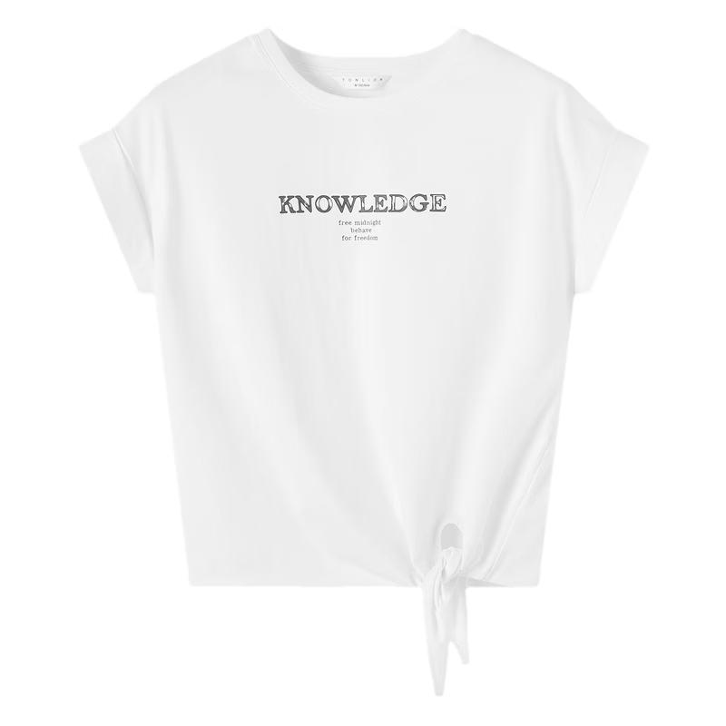 TonLion Women s Knotted Short Sleeve T-Shirt L