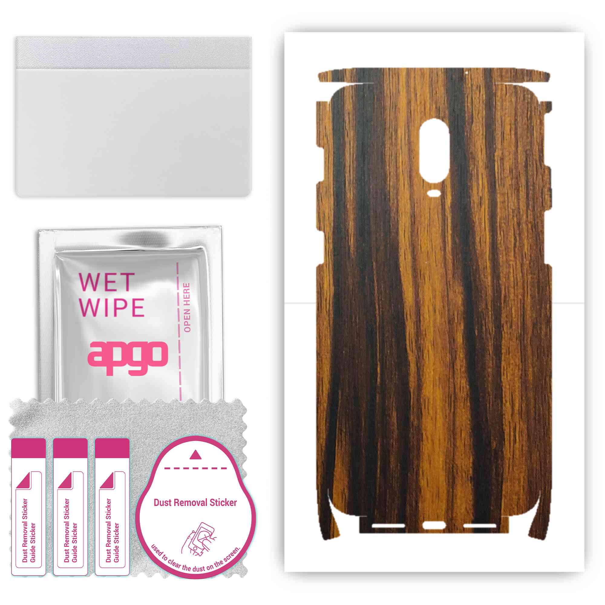 

Apgo Protective Skin Sticker для тильної сторони, сумісної з OnePlus 6T ML, Full Wrap Film, Foil, Vinyl - Pattern Tigerwood