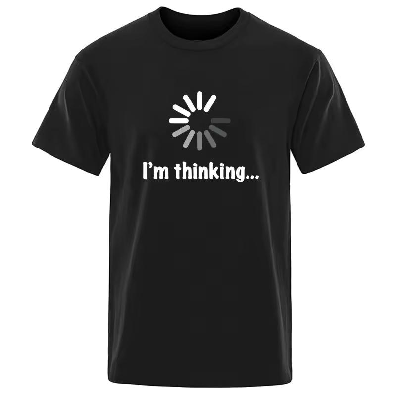 Funny Thinking T-shirt Vintage Washed Y2K Aesthetic Unisex Oversized Short Sleeve Summer Cotton Retro Streetwear 2026 Hot Sale