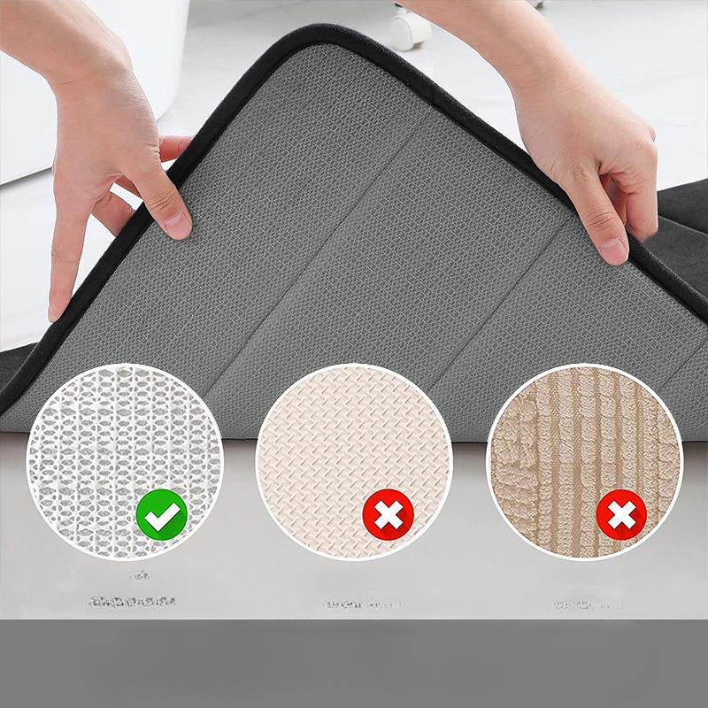 Strip Sponge Flannel  Bathroom Cashmere Thickening Mat Bath Non-slip Carpets In Wash Basin Bathtub  Floor Rug Shower Room Doormat Memory Foam 3D Pad