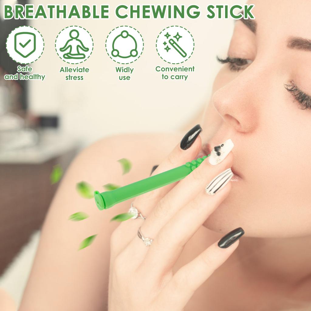 3Pcs Chewable Essential Oil Breath Stick Portable Silicone Breather Quit Smoking with Essential Oil for Aromatherapy On The