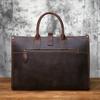 NZPJ Vintage Genuine Leather Men's Briefcase Natural Cowhide Handbag Crazy Horse Leather Computer Bag Casual Crossbody