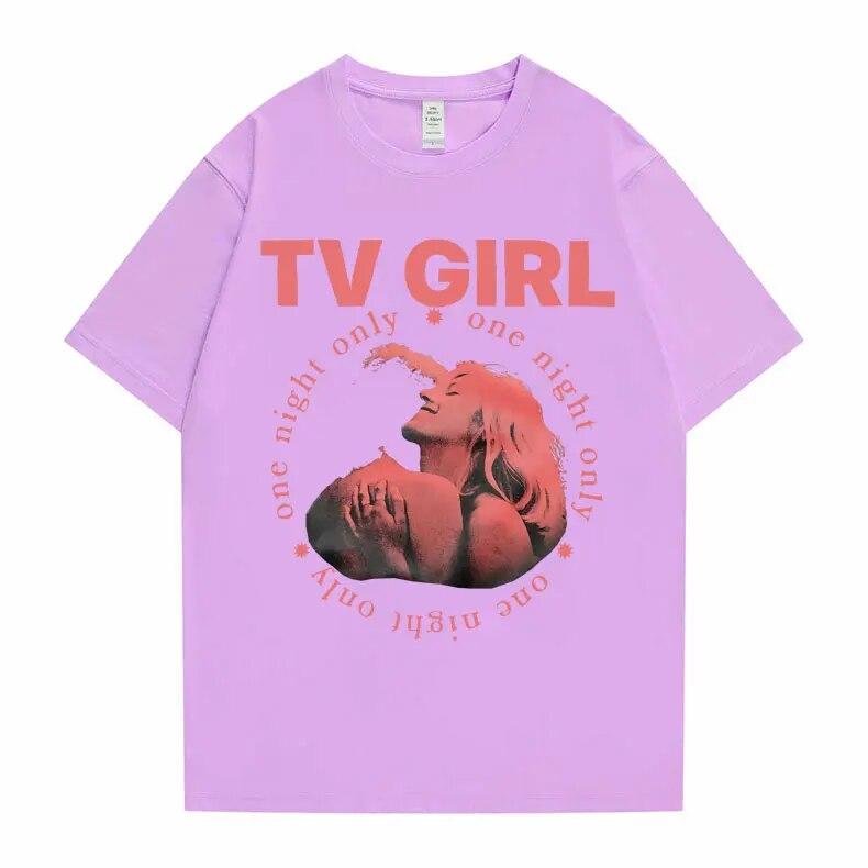 Cults TV Girl O singură noapte Tricou cu imprimeu grafic Tricou unisex Vintage Tricou unisex Femei Ocazional Tricou supradimensionat Tricou unisex din bumbac