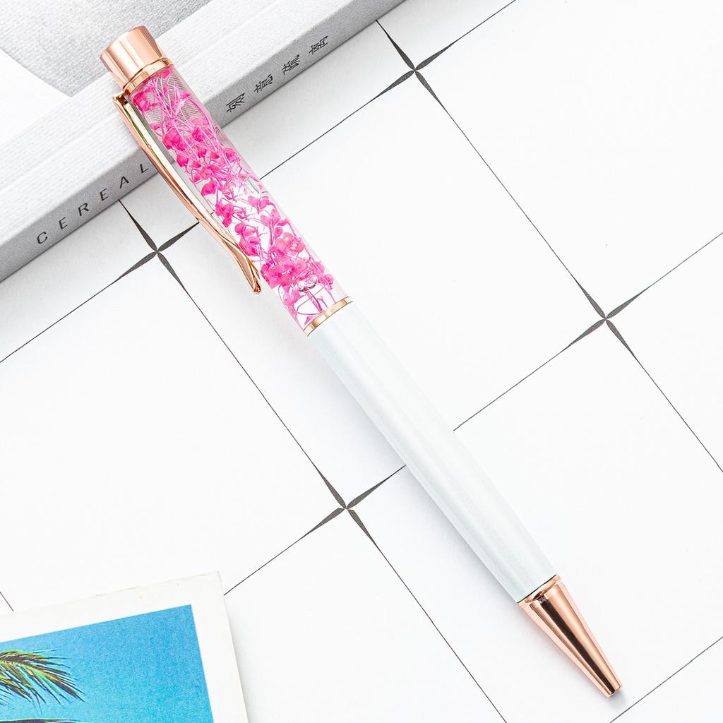 1 Pcs Flower Ballpoint Pen Metal Office School Stationery Gift Cute Clip Pens Pencils Writing Supplies