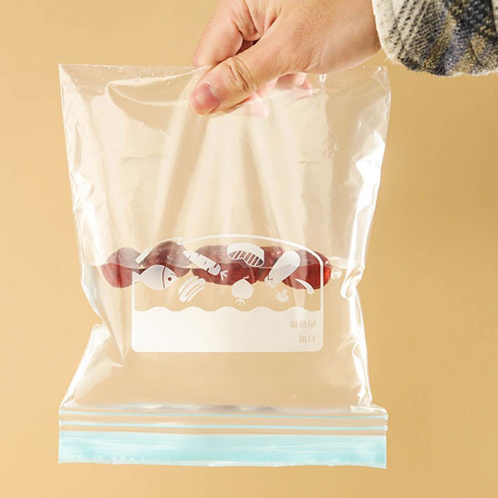 15/20/30pcs L/M/S Clear Storage Bag Snack And Sandwich Bags Ealed Vegetable Food Preservation Freezer Camping Kitchen Accessory