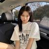 Pure Cotton Trendy Brand White Short-sleeved T-shirt Women's Summer New Design Sense Niche Loose Fat MM Large Size American Top