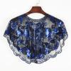 Short Mesh Shawl For Formal Clothes Feature Secure Sequins Detail Soft Polyester Cover Up Easy To Fold And Carry