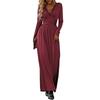 European & American Style Pleated Long Dress with Lace Slit for Spring