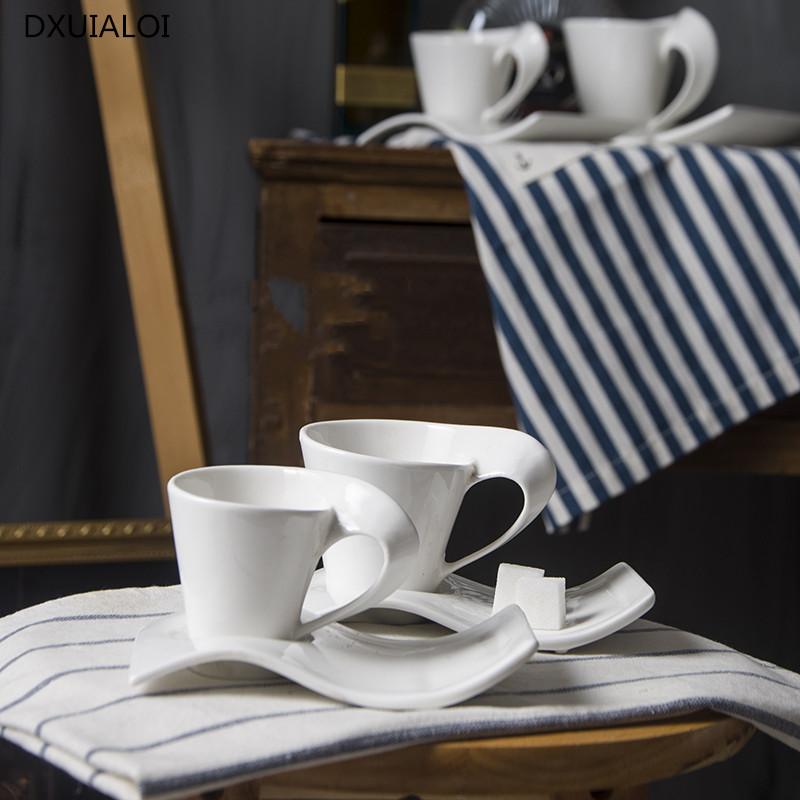 European Corrugated Ceramic Cup And Creative Game For Small Couples 300 Ml Coffee Cup