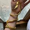 2025 New Punk Multilayer Metal Alloy Gold Black Color Cool Bendy Snake Necklace Bracelet for Women Men Chunky Jewelry