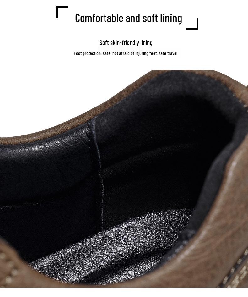 Plus Size Men's Leather Shoes: Comfortable, Soft Sole, Wide Round Toe Casual Shoes for Spring.