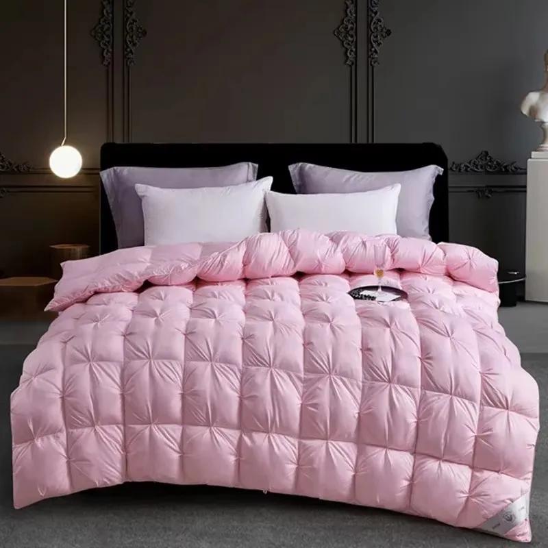 High-quality 100% White Goose Down Duvet Winter Comfortable Warmth Comforter King Keep Warm Anti-drilling Goose Down Quilt Queen