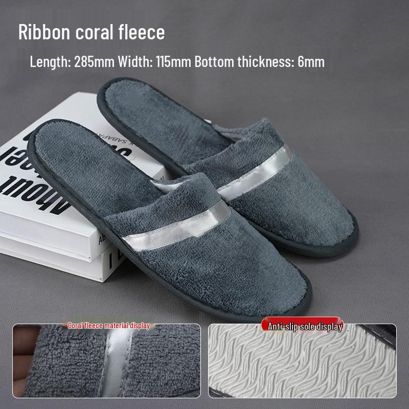 Luxuriöse rutschfeste Hausschuhe aus Korallenfleece für Hotels, B&Bs und Privatzimmer