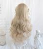 Sizuuenn Lolita Full Curly Long Hair in Blonde and Cream Cute Cosplay Wig with Perfect for School Cultural and Photo Shoots Women's Wig, Pigtails,