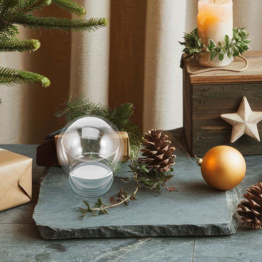2Pcs Glass Snow Globe Empty Jar DIY Craft Kit for Home Party Decor Fillable Creative Water Globe 80Mm DIY Crafts for Kids