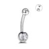 1Pc Titanium Zircon Belly Button Ring Internally Threaded Navel Ring Belly Piercing Women's Navel Piercing Body Jewelry 14G