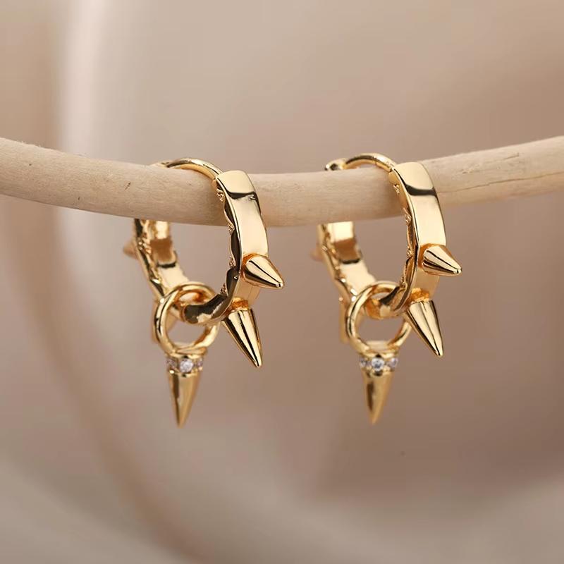 Stainless Steel Star Hoop Earrings For Women Men Gold Color Star Earrings Wedding Ear Buckle Jewelry Christmas Gift aretes