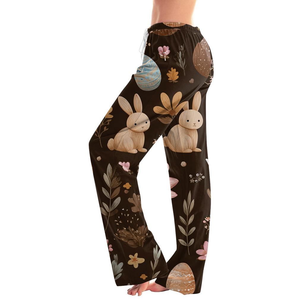 Women's Casual Fashion Easter Print Loose-fitting Pajama Pants