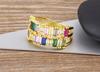 Nidin Neue Mode Regenbogen Geometrisch Exquisit Kristall AAA Zirkon Ring Damen Temperament Erklärung Hochzeitsfeier Charme Schmuck