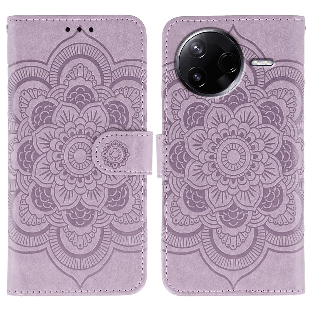 For Xiaomi Poco F7 Pro 5G/Redmi K80 5G Case PU Leather Mandala Imprinted Design Wallet Phone Cover