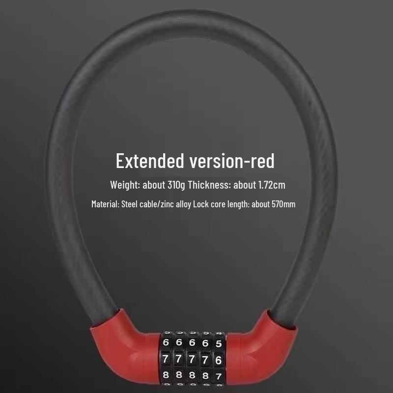 Multifunctional Anti-theft Steel Cable Lock for Bicycles & Motorcycles