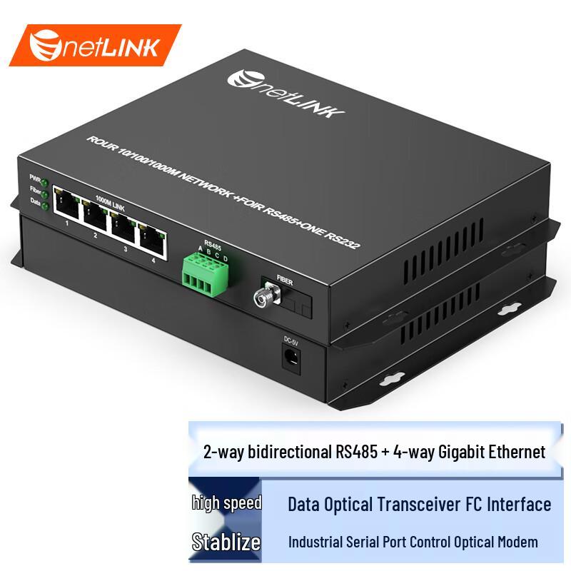 netLINK Industrial Serial Data Fiber Optic Transceiver