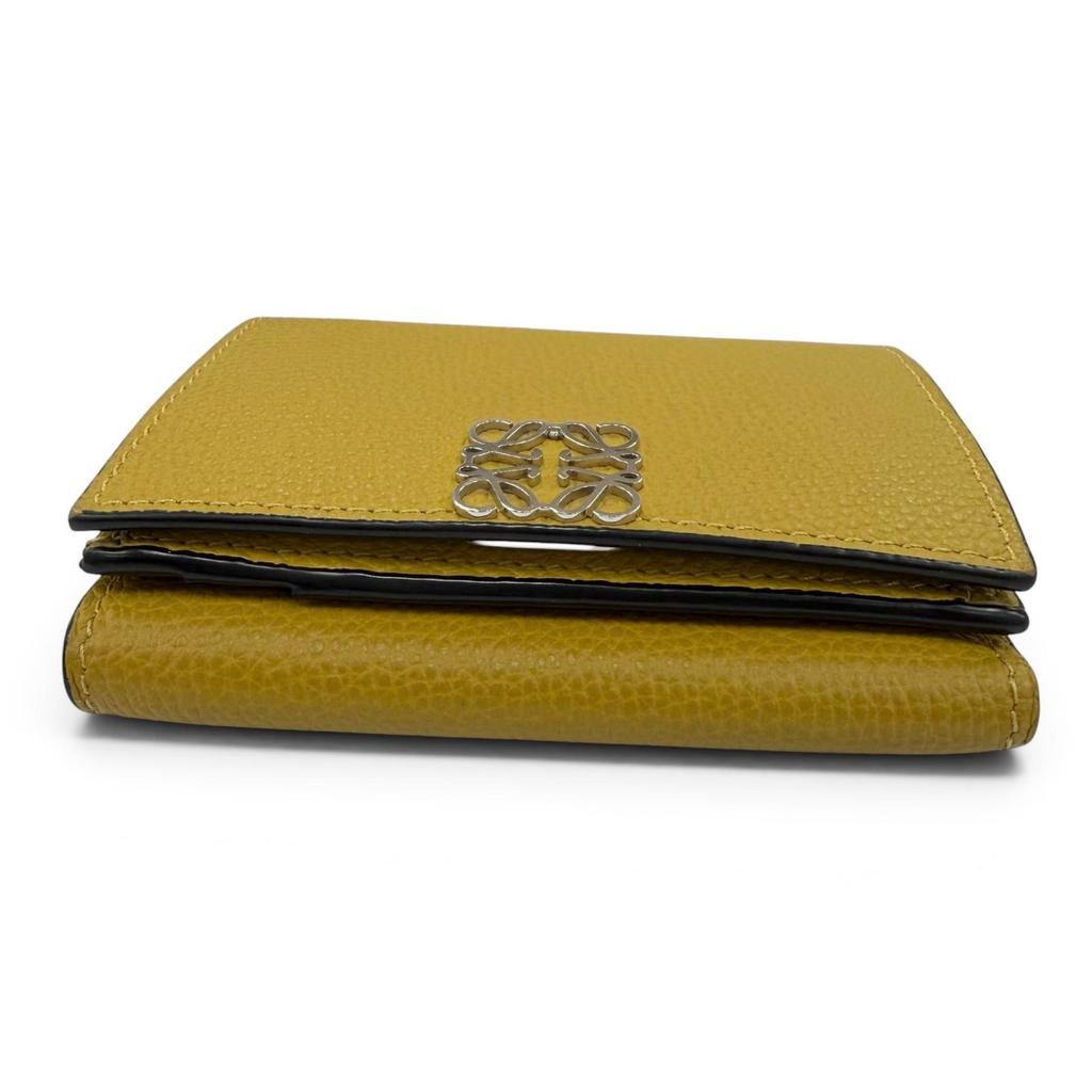 Great LOEWE Tri-fold Wallet Anagram Trifold Wallet Compact Wallet Brown Used