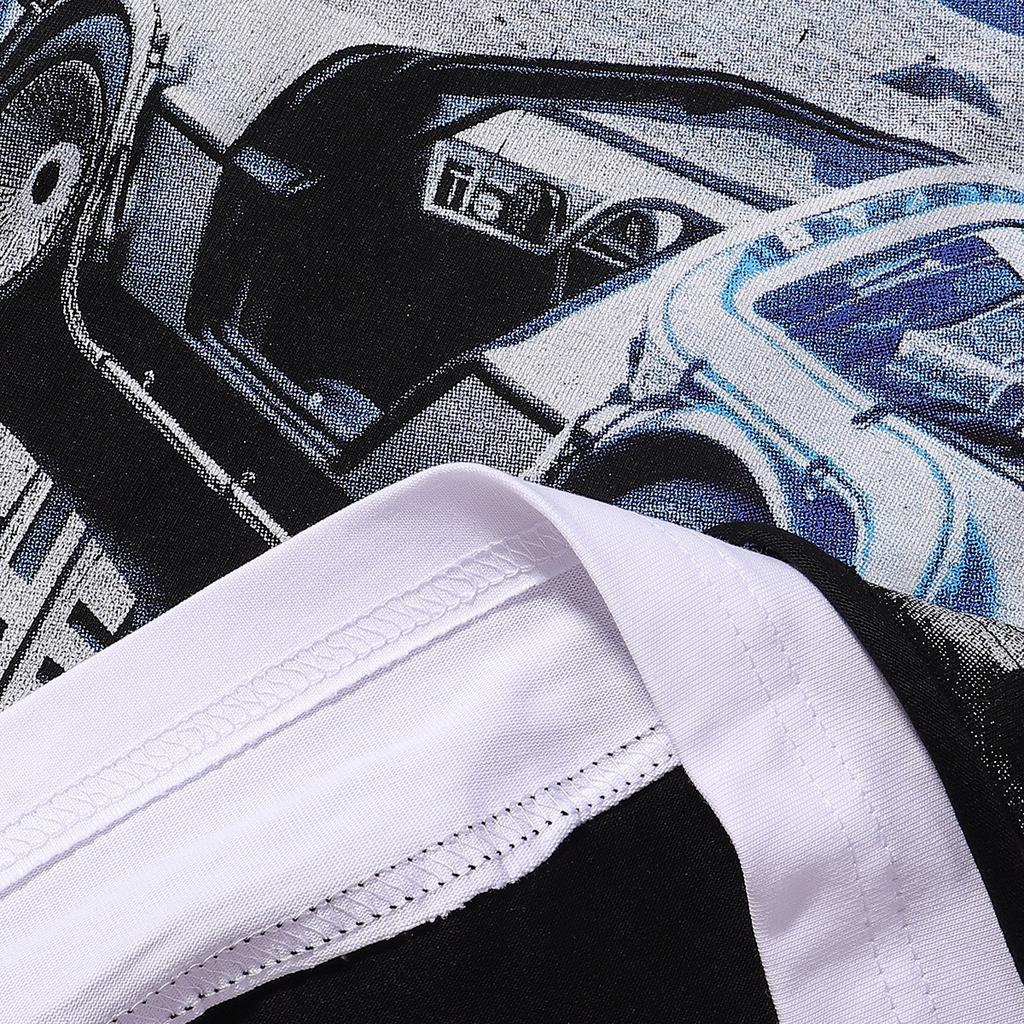 Retro Back to the Future Print Long Sleeve T-shirt Y2K Distressed Streetwear Oversized Top