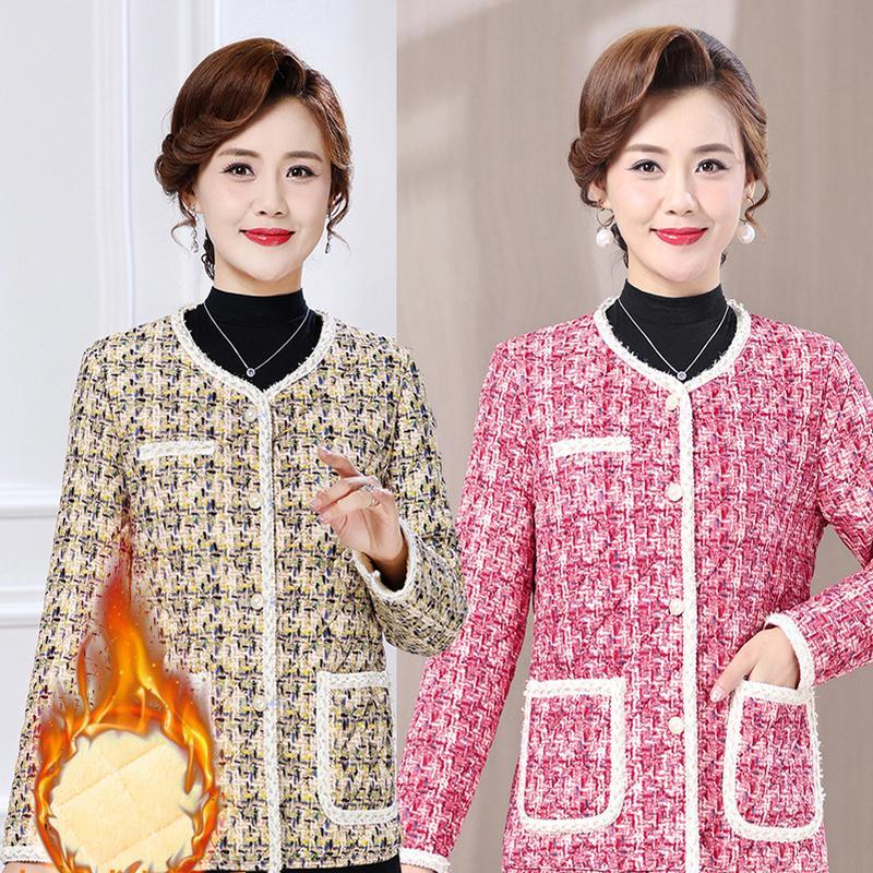 

Осенне-зимняя короткая куртка верблюжьего пуха для женщин среднего и пожилого возраста, теплая верхняя одежда внутри и снаружи, новая плюшевая хлопковая куртка для мам