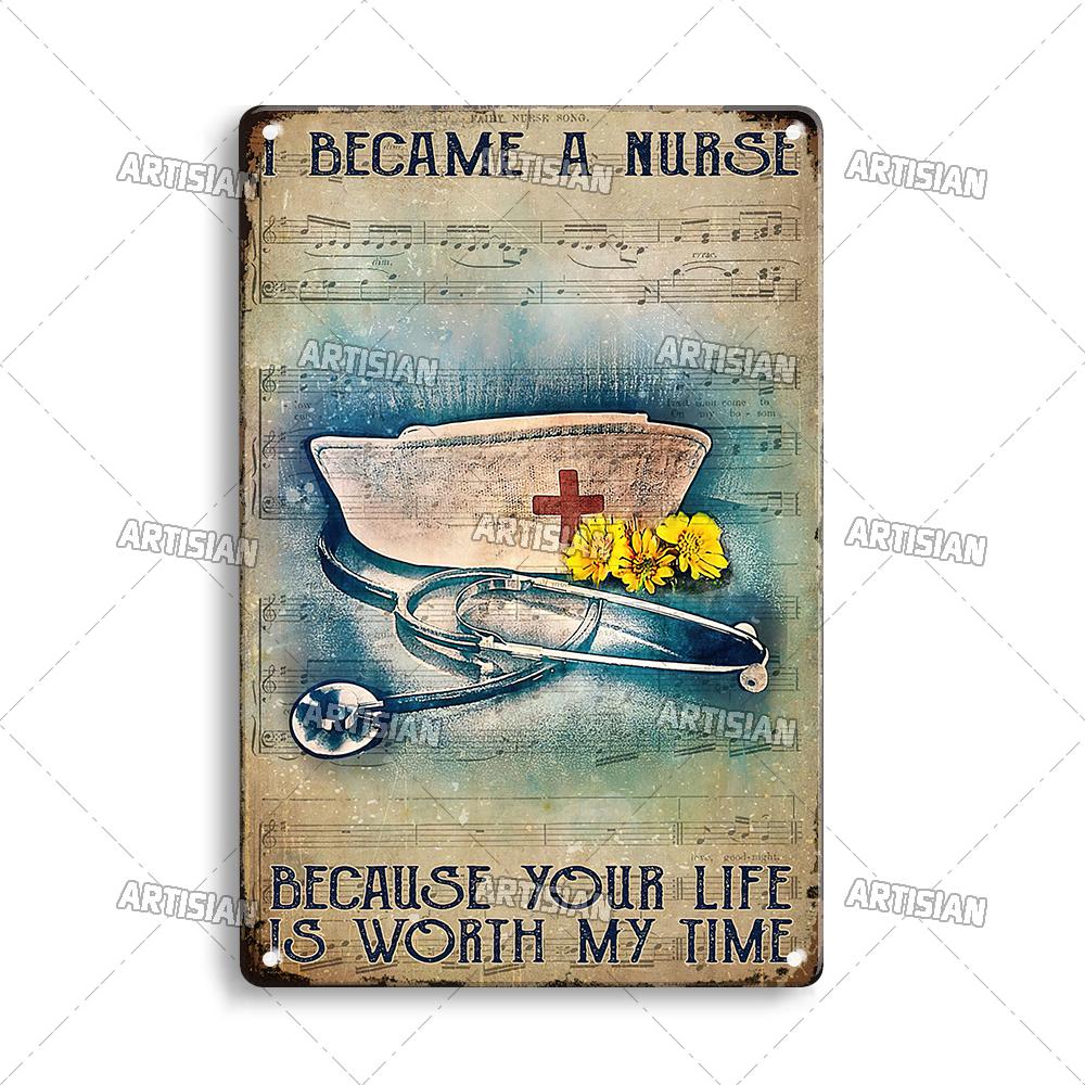 Künstlerisches Medizinisches Metallschild Krankenschwester Tierarzt Blechschild Klinik Krankenhaus Hebamme Dekoratives Poster Wanddekor Garage Bar Kneipe