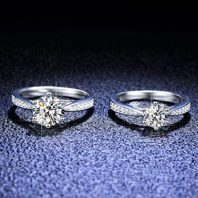 S925 Sterling Silver Ring Moissanite Ring Women's Ring Opening Adjustable