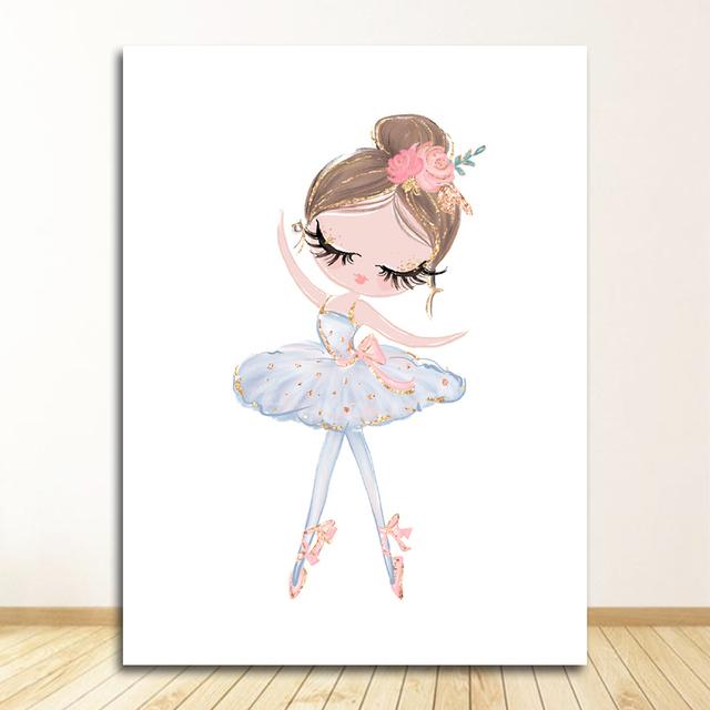 Baby Room Decor Living Room Decoration Wall Pictures Dancing Girl Canvas Paintings For Children Nursery Posters And Prints