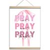 Zaxek Bow Decoration Girly Room Decor, Pink Posters Room Decor Aesthetic, Coquette Office Wall Art Accessories- Pray On It Pray Over It -
