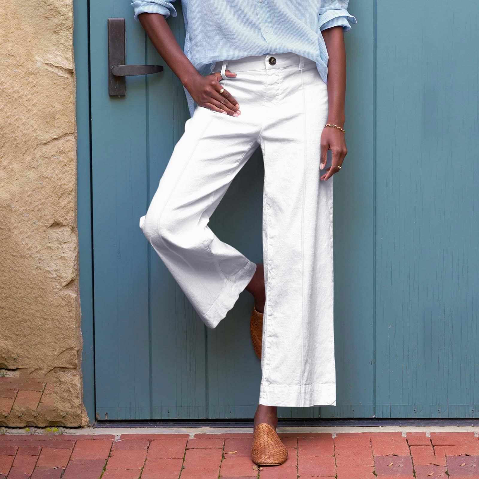 

Женские спортивные брюки для фитнеса, повседневные свободные эластичные спортивные брюки, прямые широкие брюки, повседневные брюки, брюки для йоги M белый